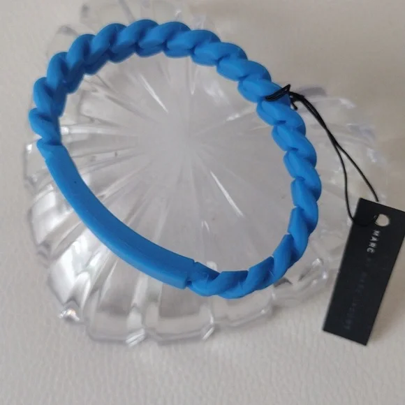 Marc By Marc Jacobs Vibrant Blue Coiled Silicone Jewelry Bracelet - Picture 7 of 9